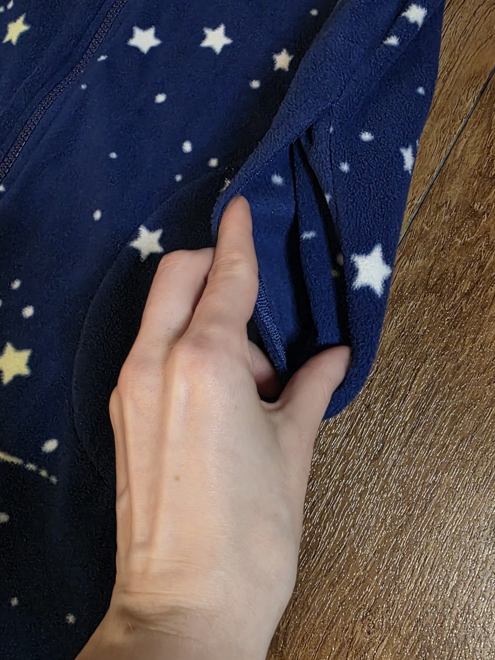 Nick & Nora Starry Nights Blue Navy One Piece Pajamas - Picture 8 of 10